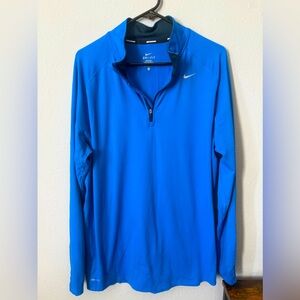 Nike Running Mens XL Blue 1/4 Zip Dri Fit Long Sleeve Pullover shirt